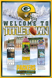 Green Bay Packers "History of Victory" (First Three Super Bowl Championships) Poster