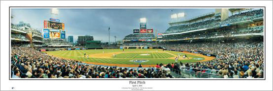 San Diego Padres First Pitch at Petco Park (April 8, 2004) Panoramic Poster Print - Everlasting Images