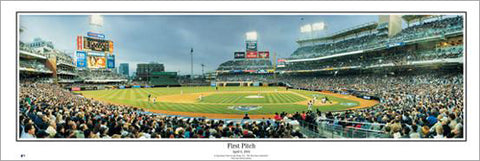 San Diego Padres First Pitch at Petco Park (April 8, 2004) Panoramic Poster Print - Everlasting Images