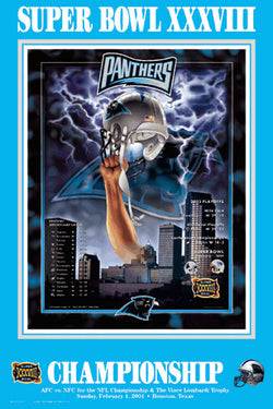 Carolina Panthers "Super Season XXXVIII" (NFC Champions) Poster - Action Images 2004