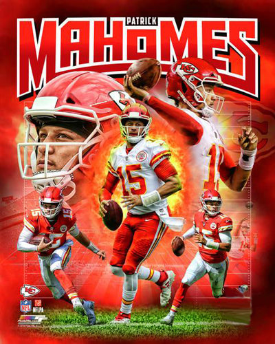 Patrick Mahomes "Power Profile" Kansas City Chiefs Premium NFL Poster Print - Photofile 16x20