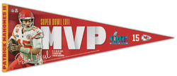 Patrick Mahomes Super Bowl LVII (2023) MVP Kansas City Chiefs Premium Felt Collector's PENNANT - Wincraft
