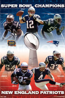 New England Patriots Super Bowl XXXVIII Champions Commemorative Poster - Costacos Sports