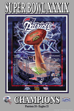 New England Patriots Super Bowl XXXIX Championship Poster - Action Images 2005