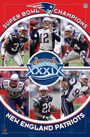 New England Patriots Super Bowl Champions XXXIX (2005) Commemorative Poster - Costacos