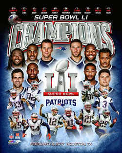 New England Patriots Super Bowl LI Champions 10-Player Premium Poster Print - Photofile
