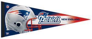 Gagliardetto New England Patriots 30,5x76,2 Cm Con Kit Adesivi Da Parete - Bandiera Feltro Per Fan NFL