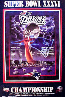 New England Patriots "Super Season 2001" Super Bowl XXXVI Poster - Action Images