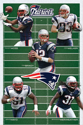 New England Patriots "Gridiron Five" (2010) NFL Action Poster - Costacos Sports