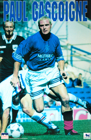 Paul Gascoigne "Action" Glasgow Rangers SPL Soccer Poster - Starline Inc. 1995
