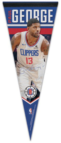 Paul George Los Angeles Clippers Signature-Series Premium Felt Collector's Pennant - Wincraft 2019