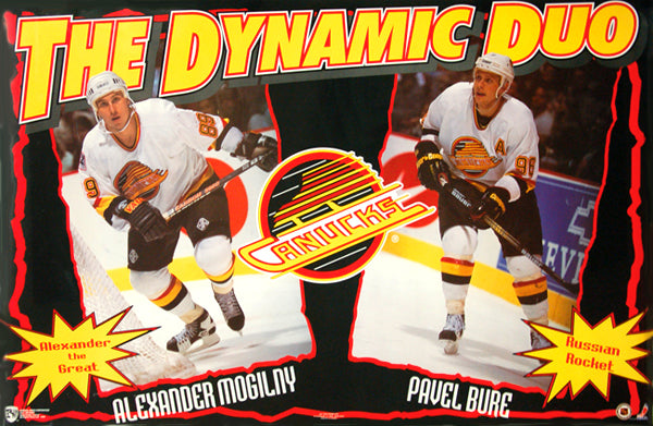 Pavel Bure and Alexander Mogilny "Dynamic Duo" Vancouver Canucks Poster - Norman James 1995