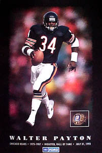 Walter Payton NFL Hall of Fame Chicago Bears Commemorative Poster - Ford 1993