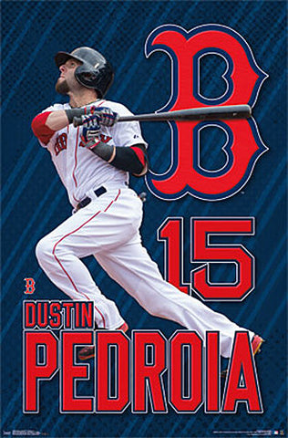 Dustin Pedroia "Blast" Boston Red Sox MLB Baseball Action Poster - Trends International