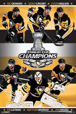 Pittsburgh Penguins 2016 Stanley Cup Champions 6-Player Commemorative Poster - Trends Int'l.