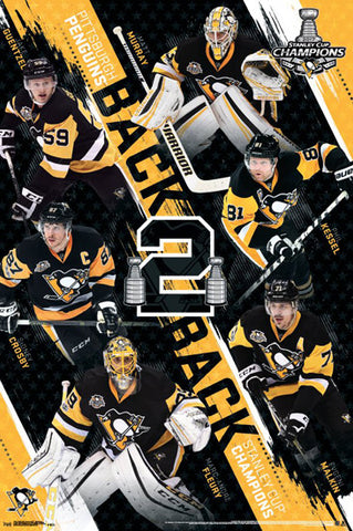 Pittsburgh Penguins "Back To Back" 2017 Stanley Cup Champions Commemorative Poster