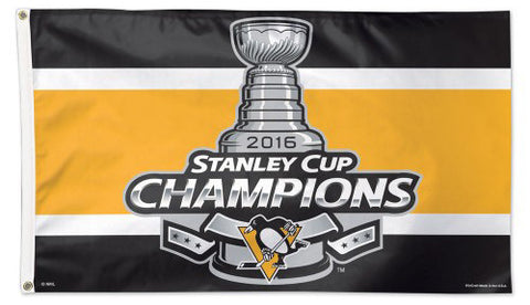 Pittsburgh Penguins 2016 NHL Stanley Cup Champs Deluxe 3'x5' HUGE Banner Flag -Wincraft
