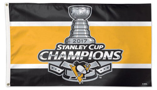 Pittsburgh Penguins 2017 NHL Stanley Cup Champions DELUXE 3'x5' Team Flag - Wincraft