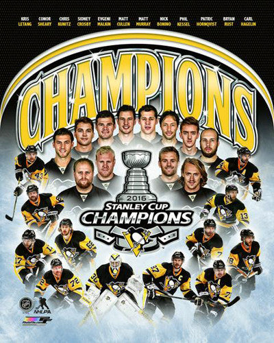 Pittsburgh Penguins 2016 Stanley Cup Champions 12-Player Commemorative Premium Poster - Photofile