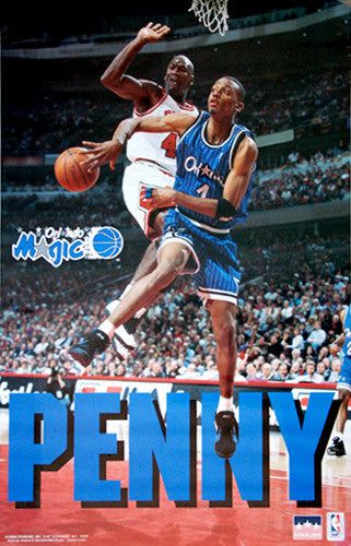 Anfernee Hardaway "Posterizing Michael Jordan" Orlando Magic Poster - Starline 1995