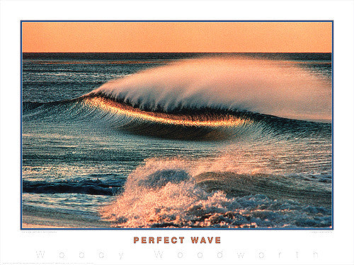 Surfing "Perfect Wave" Ocean Sunset Poster Print - Creation Captured