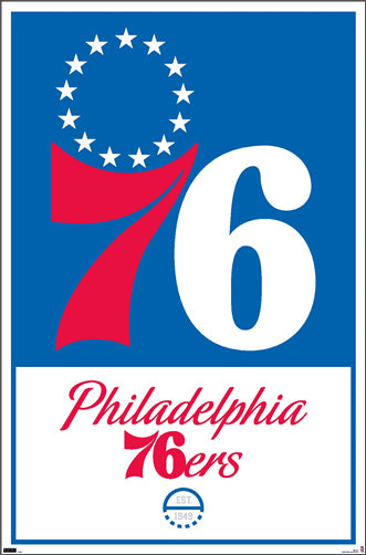 Philadelphia 76ers Official NBA Basketball Team Logo and Wordmark Post ...