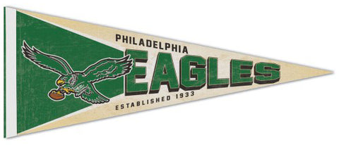 Philadelphia Eagles "Attacking Bird" NFL Retro-Style Premium Felt Collector's Pennant - Wincraft Inc.