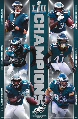 Philadelphia Eagles Super Bowl LII (2018) CHAMPIONS Official Poster - Trends International