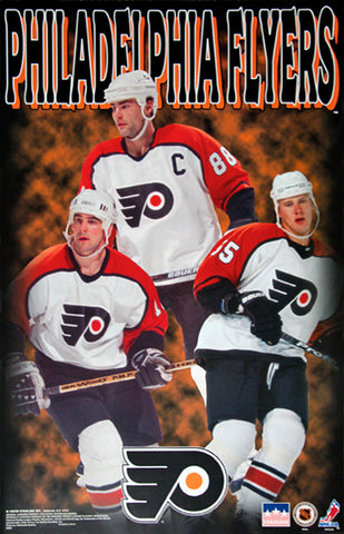 Philadelphia Flyers "Three Stars" Poster (Eric Lindros, John LeClair, Chris Gratton) - Starline Inc. 1997