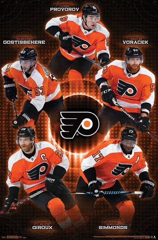 Philadelphia Flyers "Five Stars" (Giroux, Simmonds, Gostisbehere, Provorov, Voracek) Poster - Trends 2018
