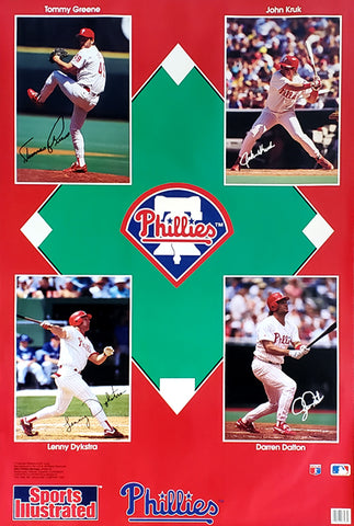 Philadelphia Phillies "Four Stars" Poster (Kruk, Dykstra, Daulton, Greene) - Marketcom/SI 1993