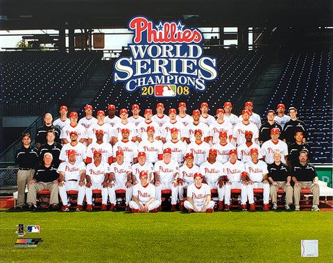 Philadelphia Phillies 2008 World Series Champions 2008 Team Photo Post –  Sports Poster Warehouse