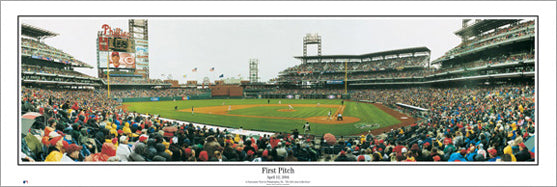 Philadelphia Phillies First Pitch at Citizens Bank Park Panoramic Poster - Everlasting Images 2004
