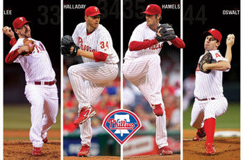 Philadelphia Phillies "Four Aces" Poster (Halladay, Lee, Hamels, Oswalt) - Costacos 2011