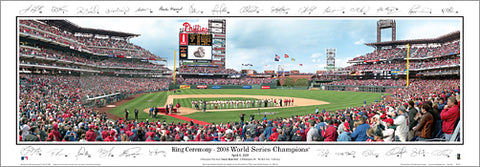 Philadelphia Phillies World Series Ring Ceremony (April 8, 2009) Panoramic Poster Print - Everlasting Images