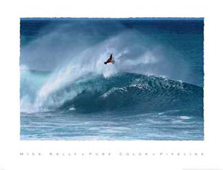 Bodyboarding "Pipeline" Watersports Action Poster Print - Mike Kelly 2003