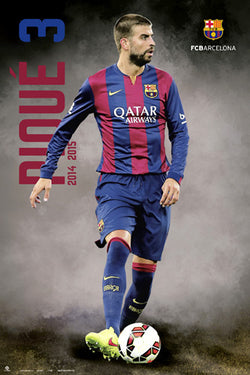 Gerard Pique "Breakout" FC Barcelona Official La Liga Soccer Action Poster - G.E. (Spain)
