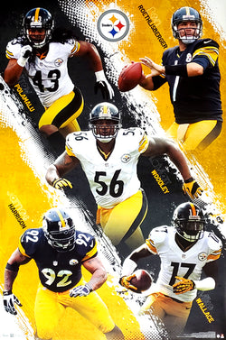 Pittsburgh Steelers "Super Five" (2012) NFL Action Poster - Costacos Sports