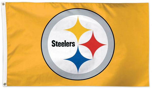 Pittsburgh Steelers Steelmark-on-Gold NFL Football Team Logo Deluxe 3'x5' FLAG - Wincraft