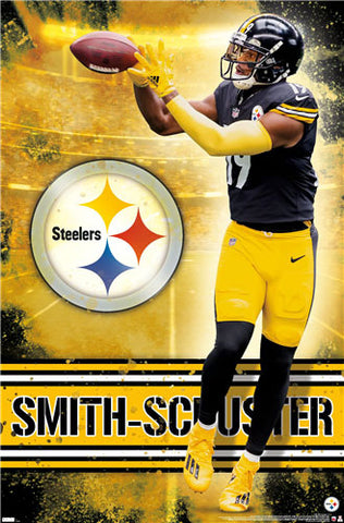 JuJu Smith-Schuster "Golden Star" Pittsburgh Steelers Official NFL Football Action Poster - Costacos Sports