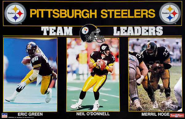 Pittsburgh Steelers "Team Leaders 1992" Poster (Eric Green, O'Donnell, Merril Hoge) - Starline Inc.