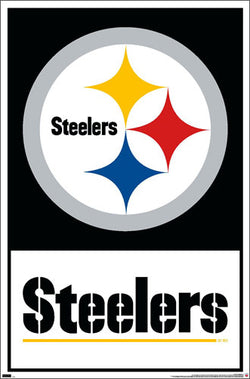Pittsburgh Steelers Official NFL Football Team Logo and Script Poster - Costacos Sports