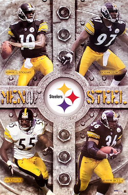 Pittsburgh Steelers "Men of Steel " Poster (Kordell, Kendrell, Porter, Bettis) - Starline 2002