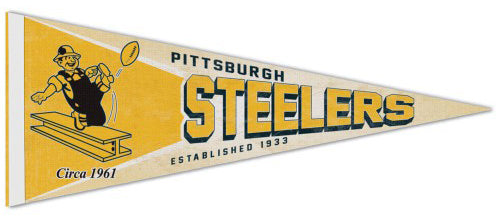 Pittsburgh Steelers NFL Retro-1960s-Style Premium Felt Collector's Pennant - Wincraft Inc.