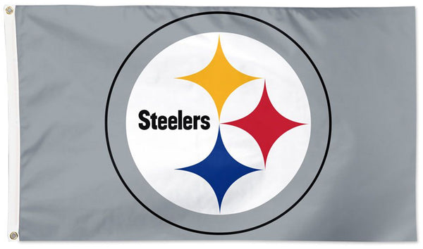 Pittsburgh Steelers Steelmark-on-Silver NFL Football Team Logo Deluxe 3'x5' FLAG - Wincraft