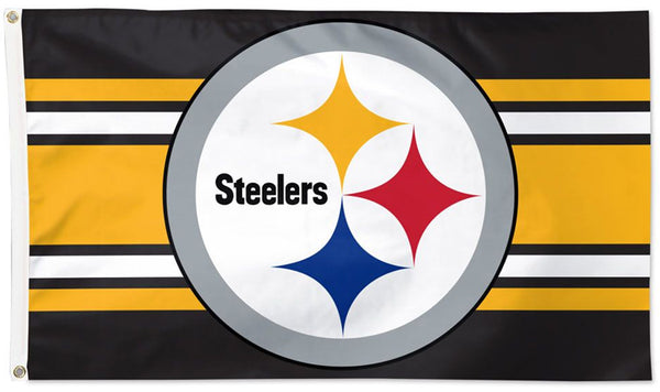 Pittsburgh Steelers Steelmark-on-Stripes NFL Football Team Logo Deluxe 3'x5' FLAG - Wincraft