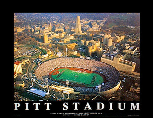 University of Pittsburgh Football Pitt Stadium Final Game Aerial View Poster (1999)