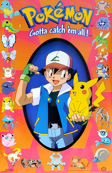 Pokemon "Ash Champion" Gotta Catch 'Em All Poster - Scorpio Posters 1999