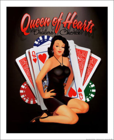 Poker "Queen of Hearts" by Ralph Burch Poster - Haddad's Fine Art