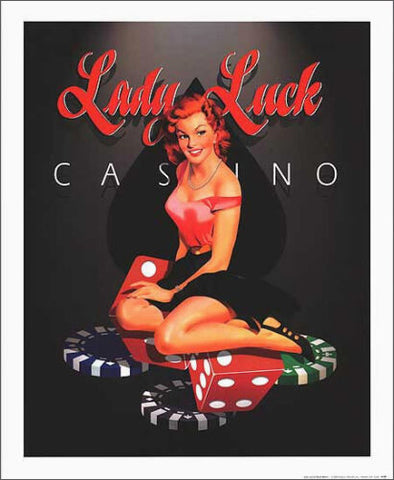 Poker "Lady Luck Casino" by Ralph Burch Poster Print - Haddad's Fine Art
